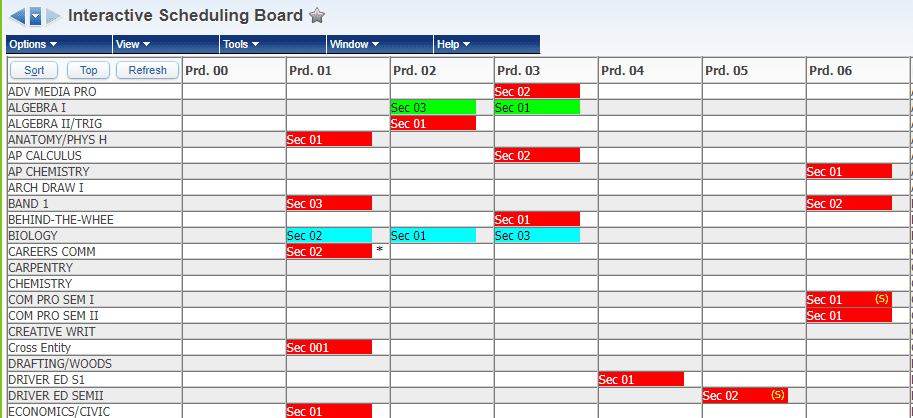 scheduling board