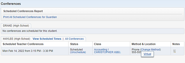 Parent-Teacher Conference Methods