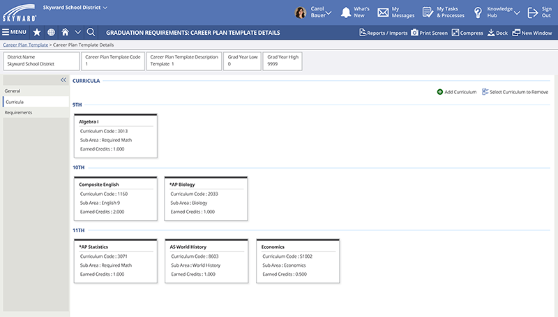 screenshot of career paths