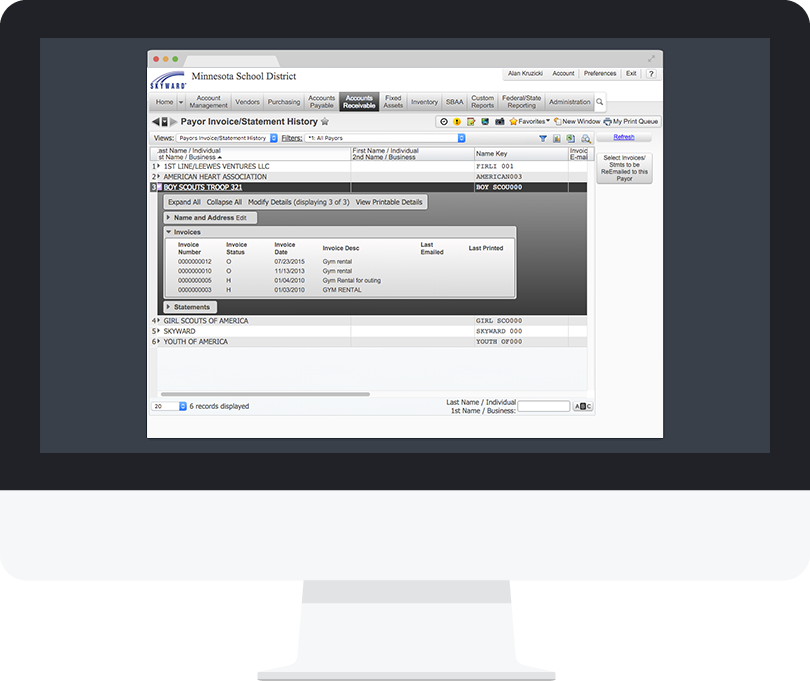 Accounts Receivable screen shot