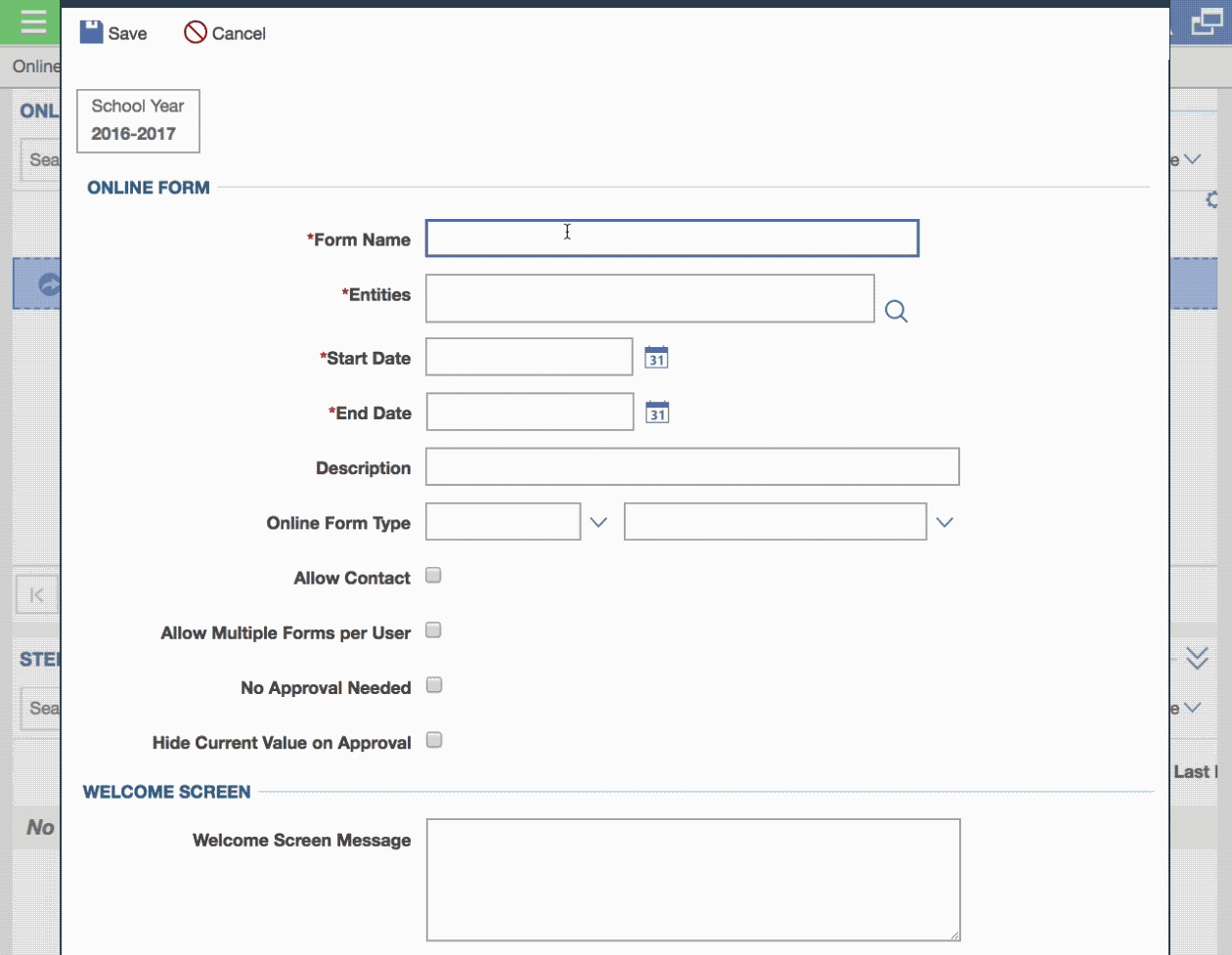 Custom Forms screen shot