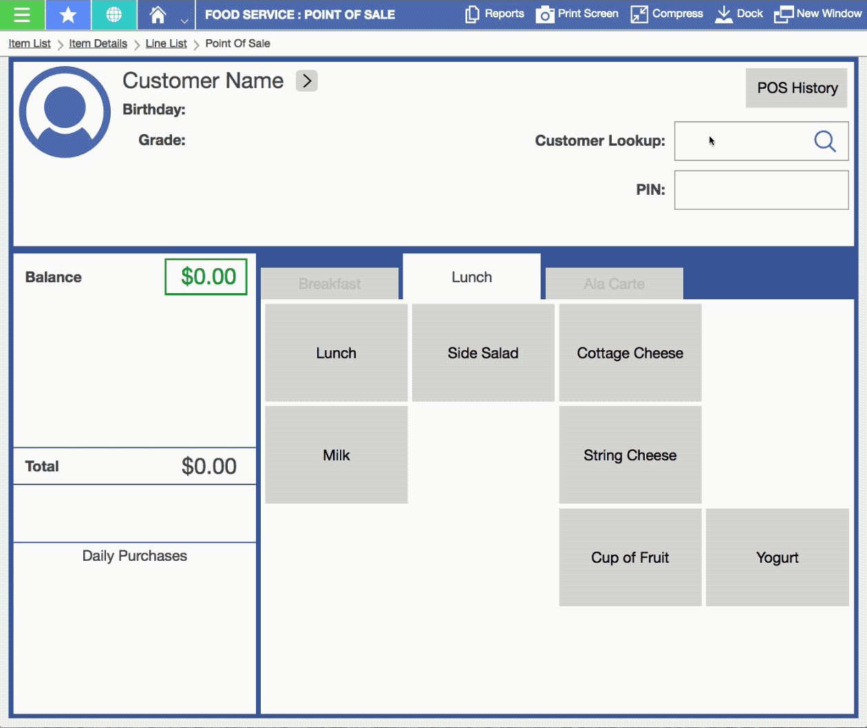 Food Service screen shot